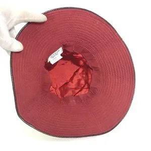 HERMES Bucket hat H embroidery logo wide brim hat polyester / Nylon Red/Brown Vintage Hermes Orange Bucket Hat “H” Size 56 - Etsy main image 3